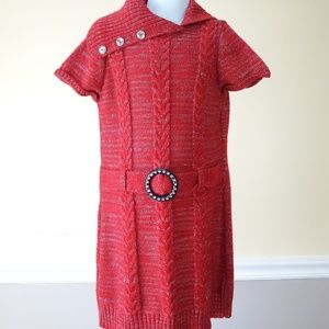 Girls Sweater Dress Size Medium 7 - 8  Winter red